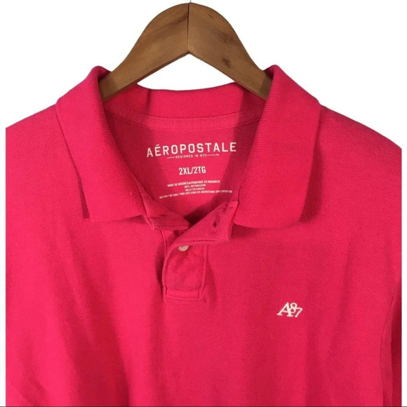PO377 Aeropostale Aero Pink Preppy Polo Shirt XXL - Picture 3 of 3